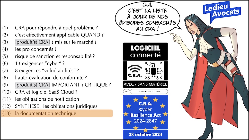#688 CRA la documentation technique obligatoire Cyber Resilience Act #13 © Ledieu-Avocats.019