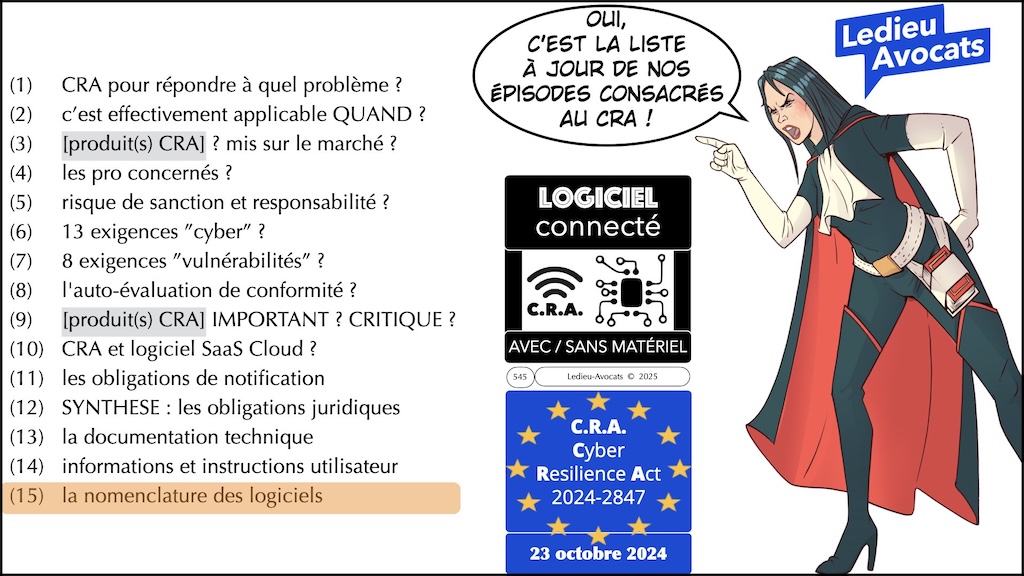 #690 CRA la nomenclature des logiciels Cyber Resilience Act #15 © Ledieu-Avocats.019