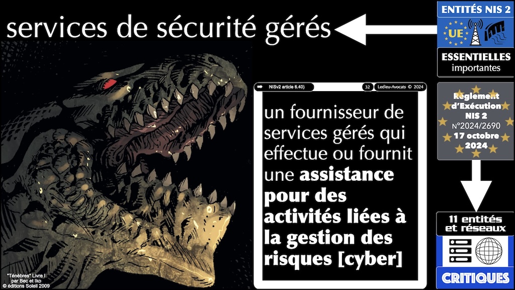 #588 NIS2 entités et réseaux critiques Règlement d'EXécution 2024-2690 du 17 octobre 2024 NUMEUM © Ledieu-Avocats.032
