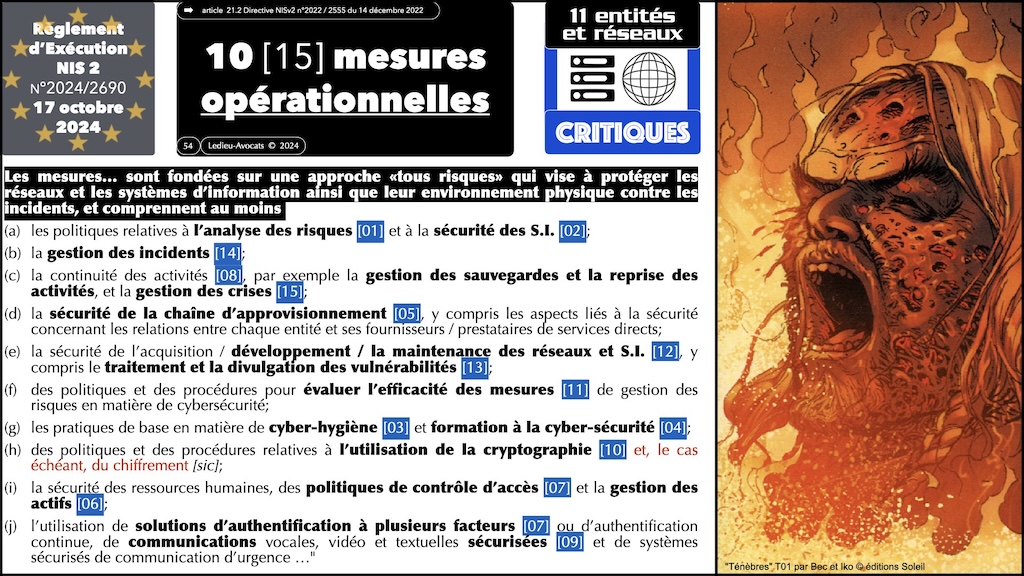 #588 NIS2 entités et réseaux critiques Règlement d'EXécution 2024-2690 du 17 octobre 2024 NUMEUM © Ledieu-Avocats.054