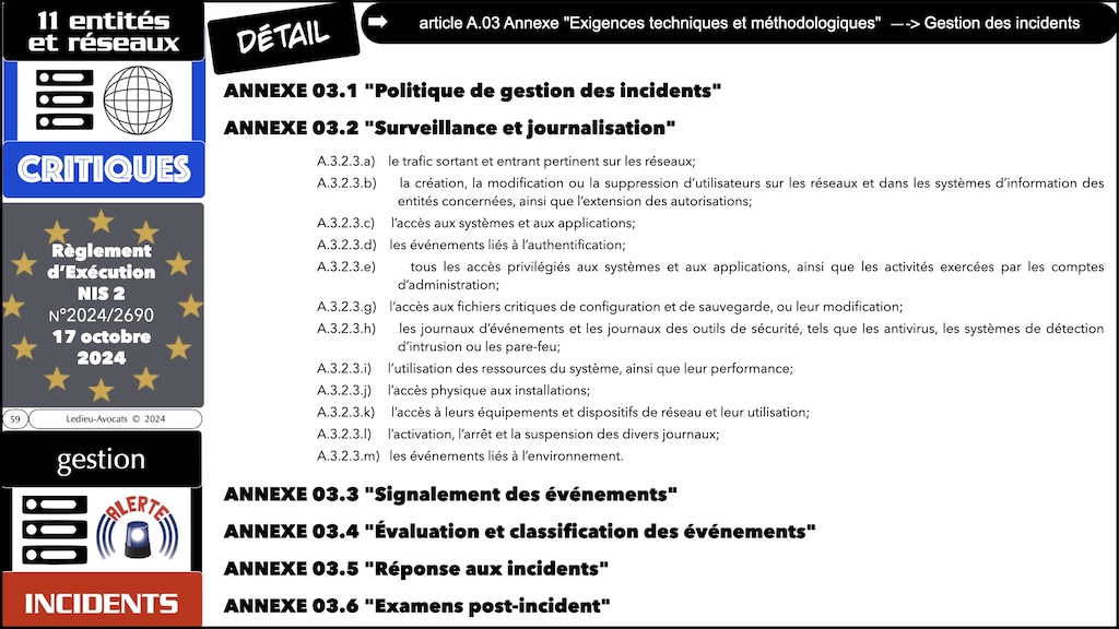 #588 NIS2 entités et réseaux critiques Règlement d'EXécution 2024-2690 du 17 octobre 2024 NUMEUM © Ledieu-Avocats.059