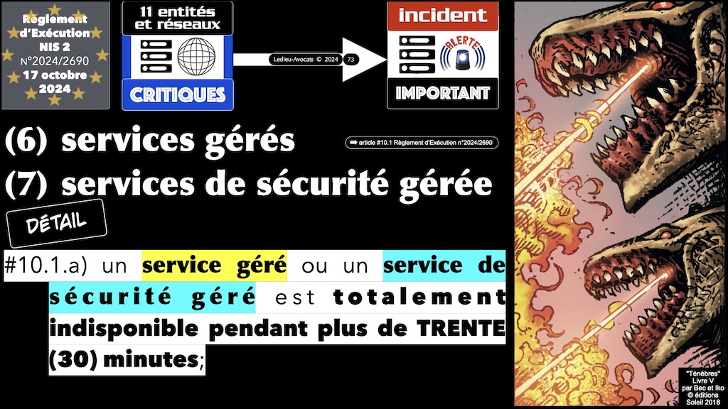 #588 NIS2 entités et réseaux critiques Règlement d'EXécution 2024-2690 du 17 octobre 2024 NUMEUM © Ledieu-Avocats.073