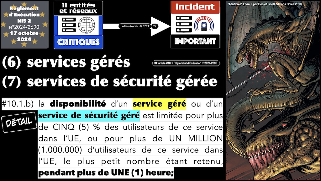 #588 NIS2 entités et réseaux critiques Règlement d'EXécution 2024-2690 du 17 octobre 2024 NUMEUM © Ledieu-Avocats.074