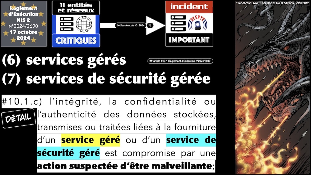 #588 NIS2 entités et réseaux critiques Règlement d'EXécution 2024-2690 du 17 octobre 2024 NUMEUM © Ledieu-Avocats.075