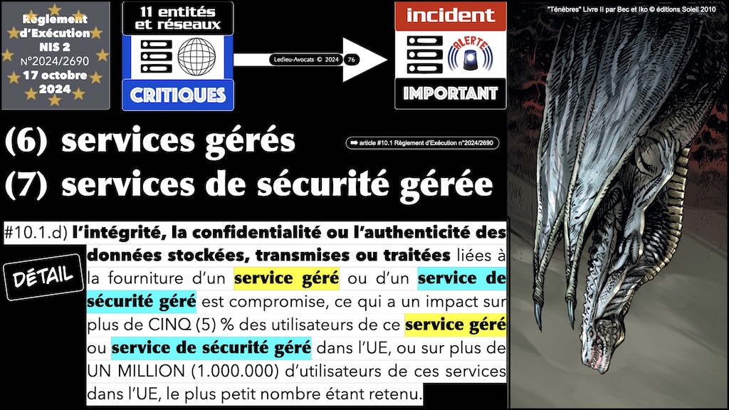 #588 NIS2 entités et réseaux critiques Règlement d'EXécution 2024-2690 du 17 octobre 2024 NUMEUM © Ledieu-Avocats.076