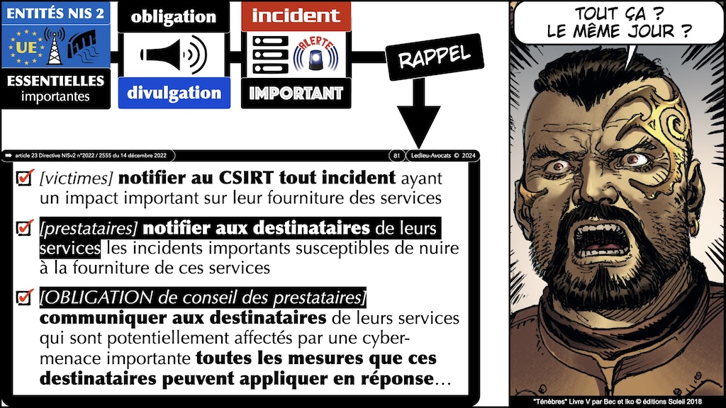 #588 NIS2 entités et réseaux critiques Règlement d'EXécution 2024-2690 du 17 octobre 2024 NUMEUM © Ledieu-Avocats.081