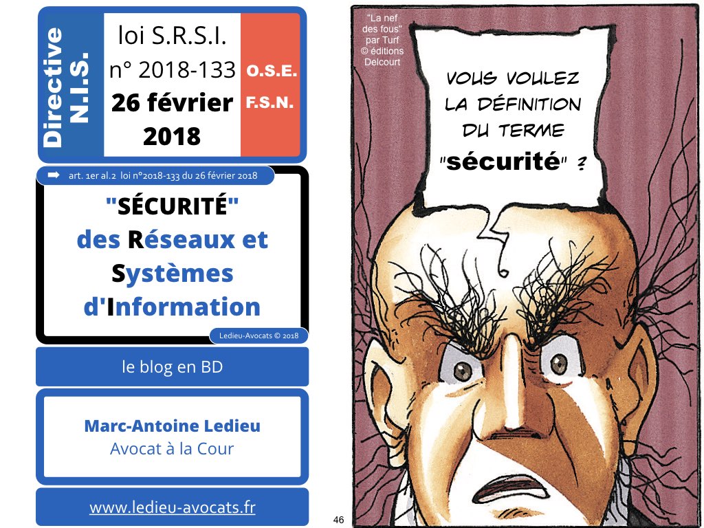 SRSI #1 securite des systemes dinformation-Operateurs de Service Essentiel 26 fevrier 2018-Directive NIS [© Ledieu-avocats] cyber-securite blockchain algorithme machine learning logiciel SaaS .046