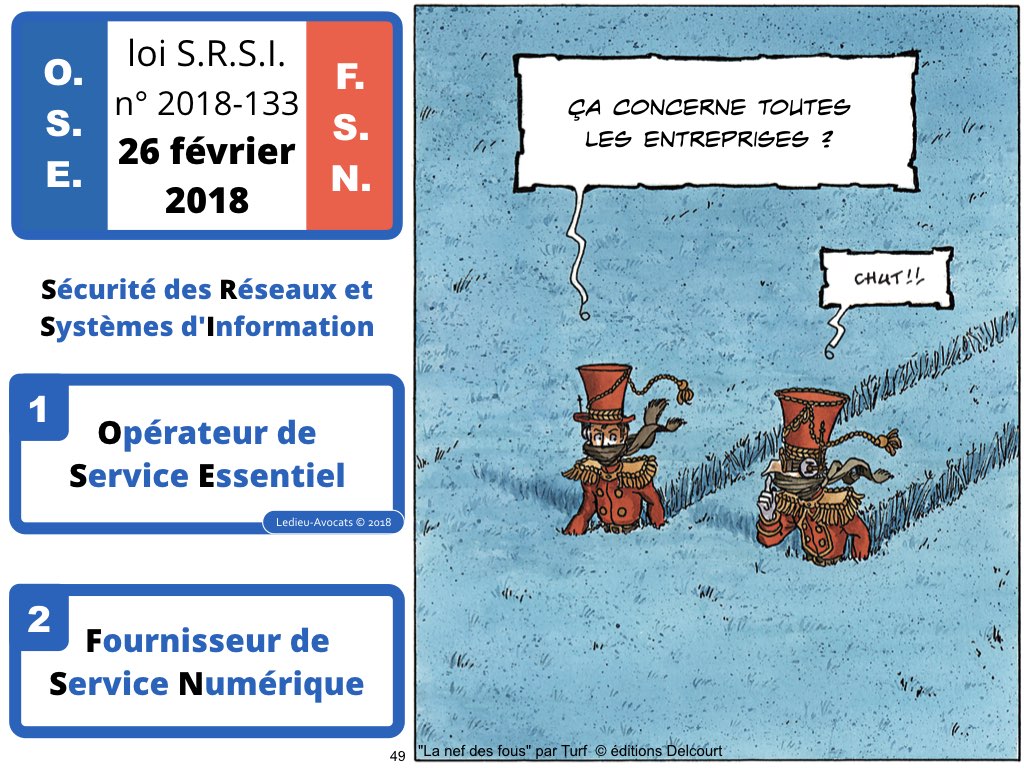 SRSI #1 securite des systemes dinformation-Operateurs de Service Essentiel 26 fevrier 2018-Directive NIS [© Ledieu-avocats] cyber-securite blockchain algorithme machine learning logiciel SaaS .049