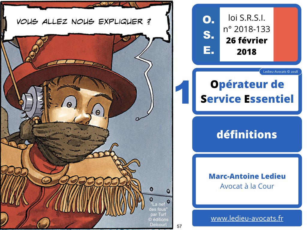 SRSI #1 securite des systemes dinformation-Operateurs de Service Essentiel 26 fevrier 2018-Directive NIS [© Ledieu-avocats] cyber-securite blockchain algorithme machine learning logiciel SaaS .057