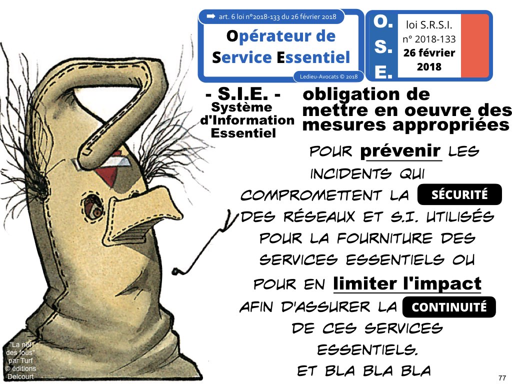 SRSI #1 securite des systemes dinformation-Operateurs de Service Essentiel 26 fevrier 2018-Directive NIS [© Ledieu-avocats] cyber-securite blockchain algorithme machine learning logiciel SaaS .077