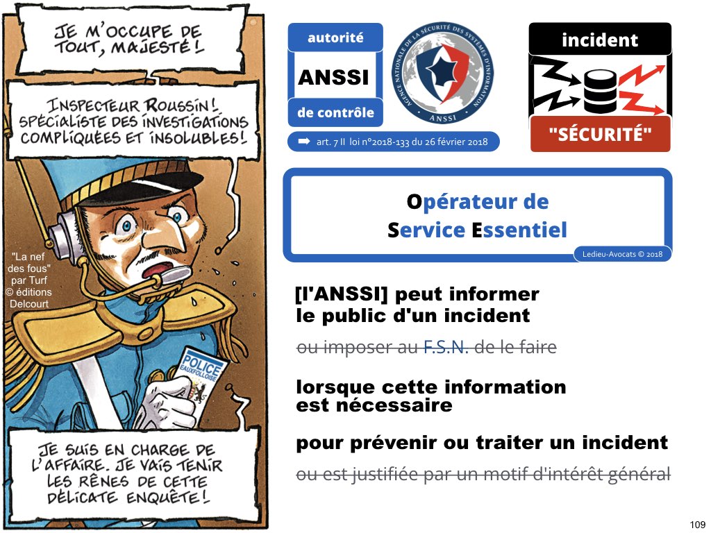 SRSI #1 securite des systemes dinformation-Operateurs de Service Essentiel 26 fevrier 2018-Directive NIS [© Ledieu-avocats] cyber-securite blockchain algorithme machine learning logiciel SaaS .109
