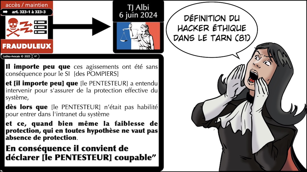 #621 cyber-offensive cyber-défensive ? Qu'est-ce qui est légal en France ? CLUSIF 28 mars 2025 © Ledieu-Avocats.067