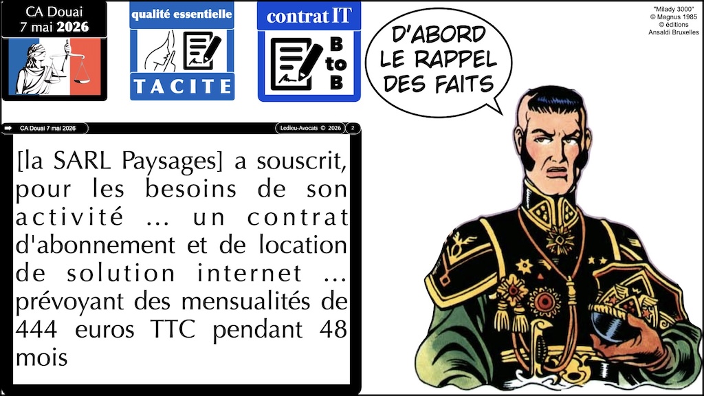 #749 les qualités essentielles tacites JURISPRUDENCE CA Douai 7 mai 2026 © Ledieu-Avocats 29-05-2026.002