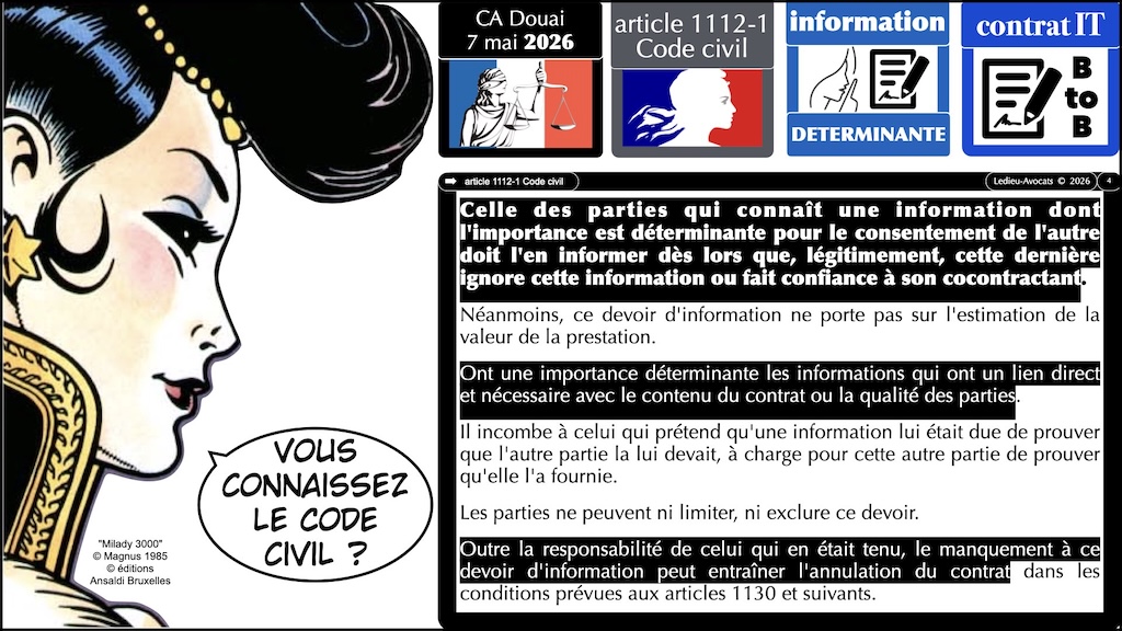 #749 les qualités essentielles tacites JURISPRUDENCE CA Douai 7 mai 2026 © Ledieu-Avocats 29-05-2026.004