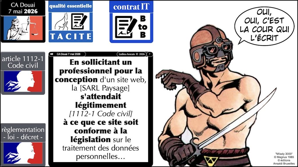 #749 les qualités essentielles tacites JURISPRUDENCE CA Douai 7 mai 2026 © Ledieu-Avocats 29-05-2026.007