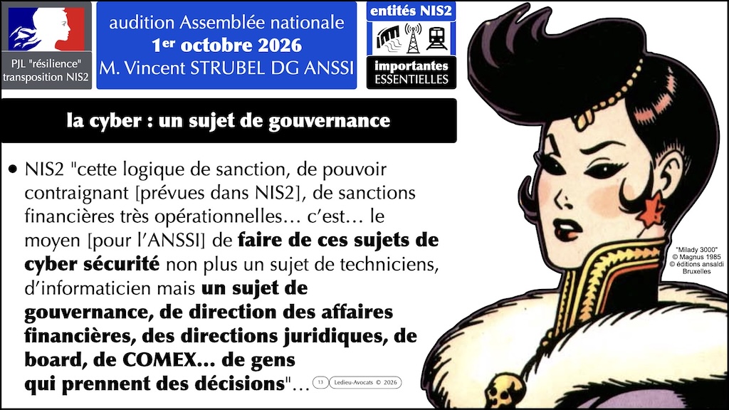 NIS2 4e audition de l'ANSSI le 1er octobre 2026 par l'Assemblée nationale
