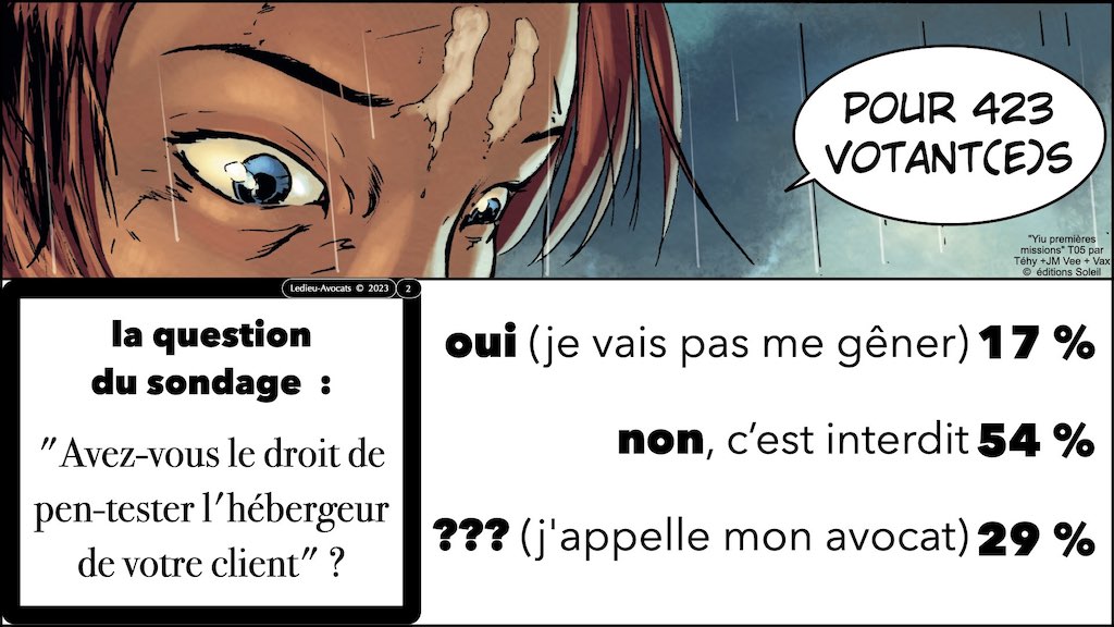 SONDAGE avez-vous le droit de pentester l’hébergeur de votre client © Ledieu-Avocats 2023